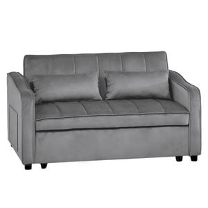 Sarantino Fenton Velvet 2-Seater Sofa Bed - Dark Grey