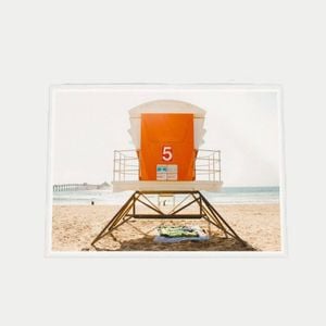 Galrie Premium Lifeguard Stand at Imperial Beach - Perfect for Safety and Style, White Frame, 70 x 100cm (28 x 40inch)