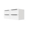 Stein 1200 x 450 x 500mm White Select Wall Hung Black Integrated Handle Vanity - Cabinet Only