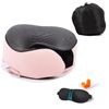Catzon Travel Neck Pillow Memory Foam Ergonomic 360 Degree Folding-Pink