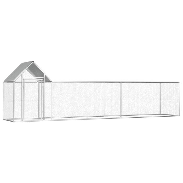 vidaXL Chicken Coop 5m Galvanised Steel Animal Habitat Cage Pet Animal House