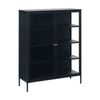 Modern Furniture CARMEL 110x140cm 2 Door Glass Display Cabinet - Black