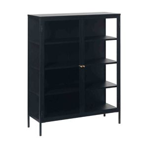 Modern Furniture CARMEL 110x140cm 2 Door Glass Display Cabinet - Black