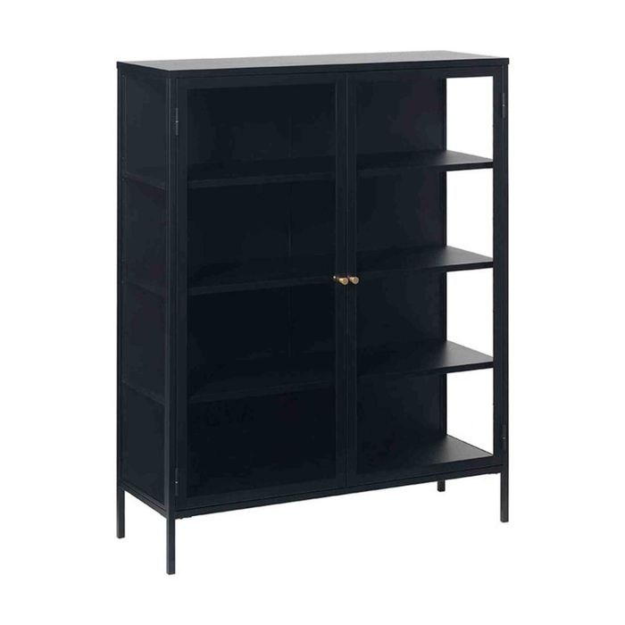Modern Furniture CARMEL 110x140cm 2 Door Glass Display Cabinet - Black