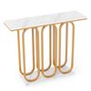 Costway Console Table Faux Marble Entryway Side Table Heavy-Gold