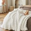 CottonMore Super Soft Microfibre Winter White Blanket 130x160cm Sofa Throw Rug