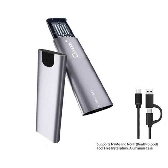 Oxhorn USB C 3.2 Gen 2 M.2 Enclosure NVMe NGFF Support M key M.2 STAT M.2 NVMe SSD up to 4TB Macs Windows USB-C USB-A