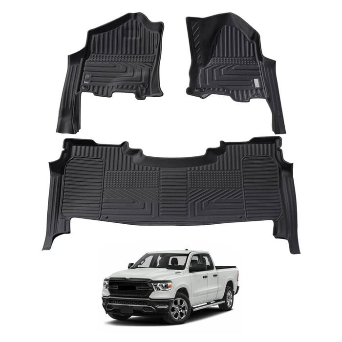 AUSGO 5D Car Floor Mats for RAM 1500 DT Series Crew Cab 2020-Onwards Liners Mat