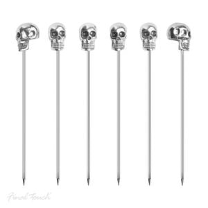 6pc Final Touch Brain Freeze Skull Picks Home Kitchen Barware