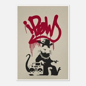 Galrie Banksy Gangsta Rat Art Print - Iconic Urban Rebellion Poster, 2004, Poster Only, A1 60 x 84cm (23 x 33inch)