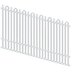 ProtectorAl 1201-2400W x 1500H Pearl White Loop & Spear Top Pool Fence Panel Raked Up to 15º