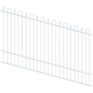 ProtectorAl 1201-2400W x 1500H Pearl White Loop & Spear Top Pool Fence Panel Raked Up to 15º