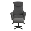 Miami Armchair with Footstool - Grey