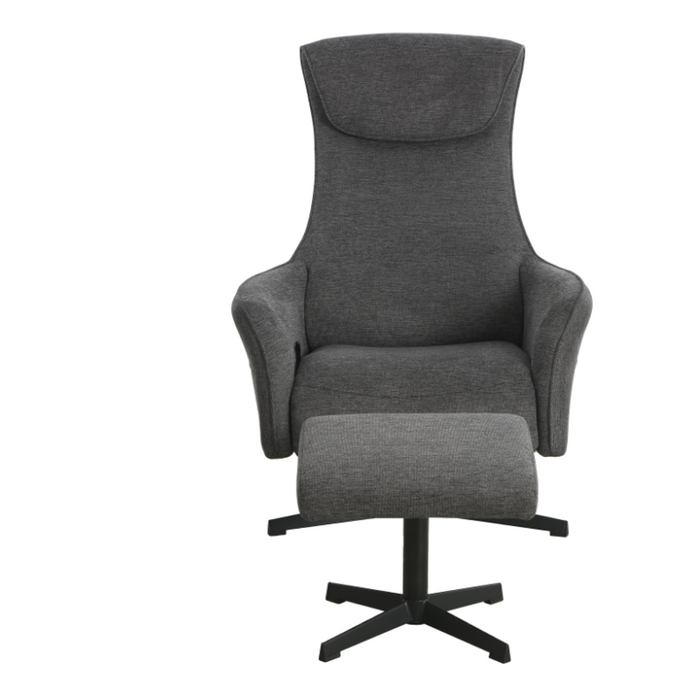 Miami Armchair with Footstool - Grey