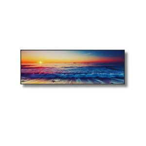 Sunset Symphony - Beach Horizon Framed Wall Art (50x150cm)