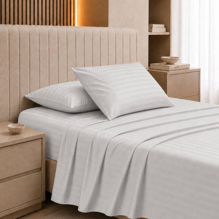 Royal Comfort 1200TC Damask Sheet Set Ultra Soft Sateen Bedding Silver Queen