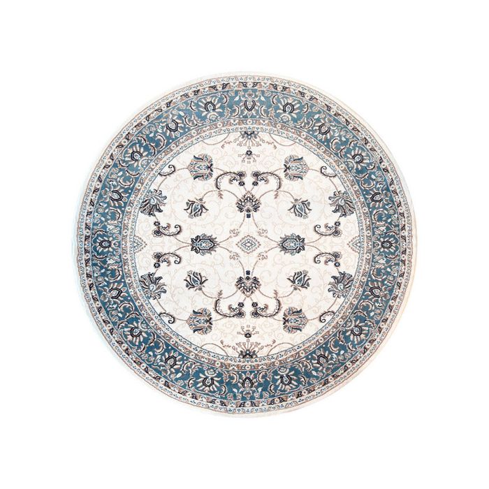 Riviera 84 150x150 Cream Blue Round Rug