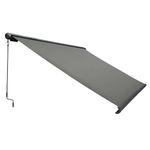Windoware 4 x 3m Charcoal Full Cassette Folding Arm Motorised Awning - 4 x 3m