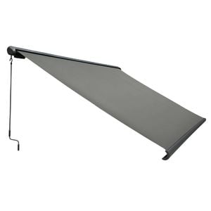 Windoware 4 x 3m Charcoal Full Cassette Folding Arm Motorised Awning - 4 x 3m