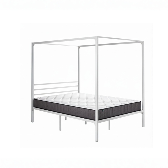 Zinus King Single Metal Canopy Bed Frame & Pocket Spring Mattress Set