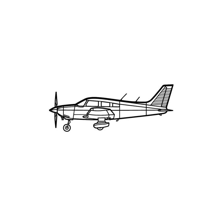 Ignite Laser Piper PA-28-181 Archer - Four-Seat Single-Engine Aircraft Silhouette Metal Wall Art Rustic Metal 23.6 inch - 60 cm