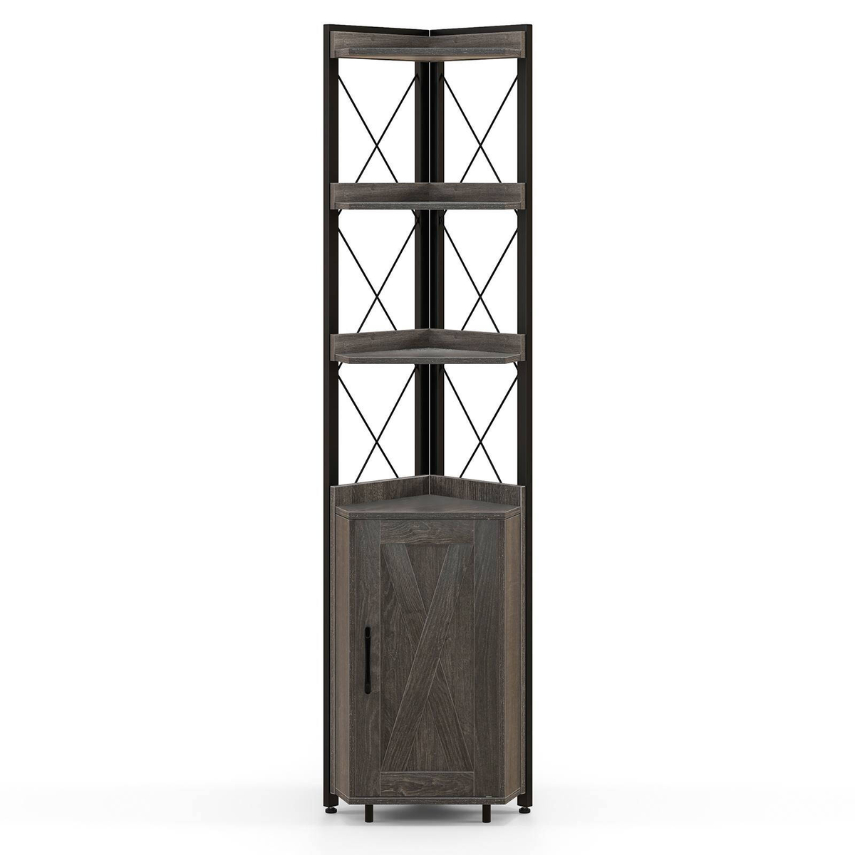 Costway 6-Tier Corner Bookcase Shelf Display Storage Rack - Bunnings ...