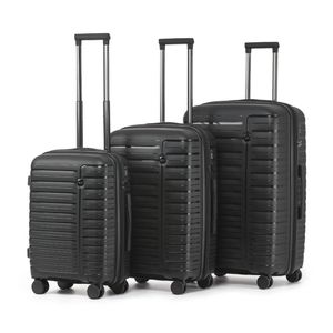 3pc Tosca Astro Cases Hard Shell Travel Suitcases Luggage Set Black