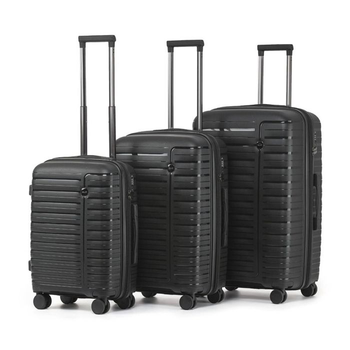 3pc Tosca Astro Cases Hard Shell Travel Suitcases Luggage Set Black