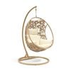Havana Hanging Egg Chair - Sand With Cream Cushions