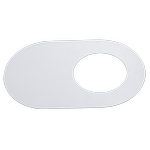 Kinetic 50mm White Oval Adhesive Cover Plate