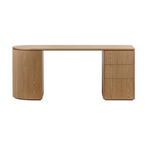 Payton  3 Drawer RHF Computer Work Desk Table Natural