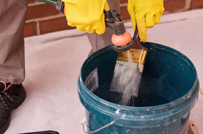 Clean brushes thoroughly with water