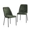 Oikiture Set of 2 Dining Chairs Chenille Fabric Green