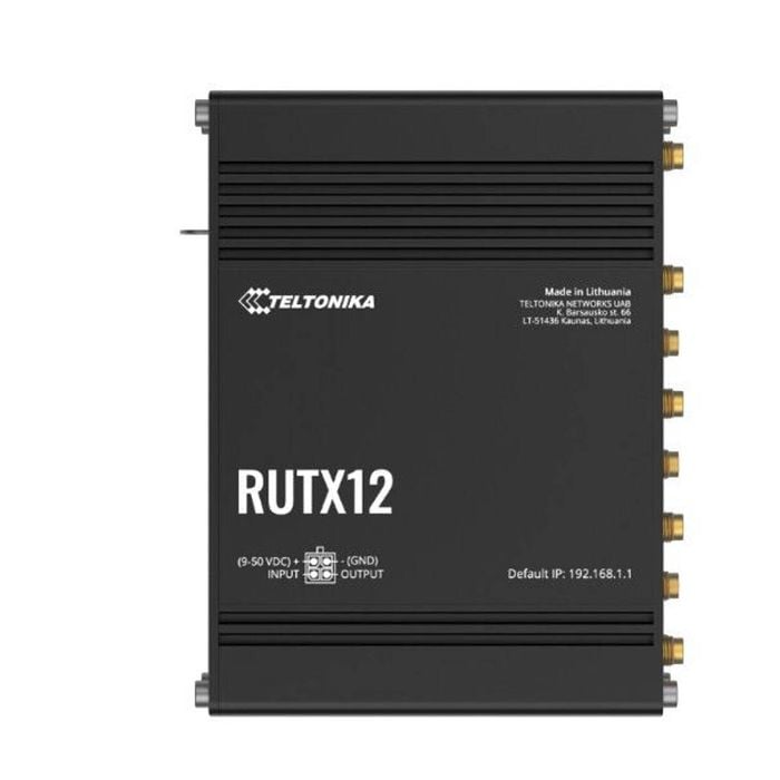 Teltonika Rutx12 Dual Lte Cat 6 Industrial Cellular Router, Dual Sim Cat6 4g Lte Router/firewall With Dual Band Wifi 5