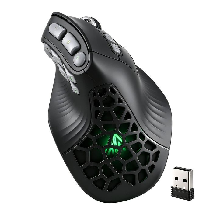 SOLAKAKA E9 Pro Vertical MMO Mouse Tri-Mode 36000 DPI 8000Hz PAW3395 - Black