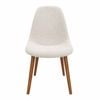 SK Designer Living | Replica Eames DSW Hal Inspired Chair | Fabric & Walnut - Texture Ivory