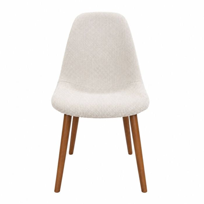 SK Designer Living | Replica Eames DSW Hal Inspired Chair | Fabric & Walnut - Texture Ivory