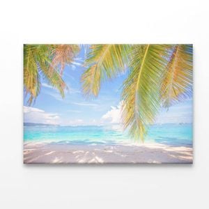 Coconut Tree Shade in Beach  Print 100% Australian Made 150 x 100cm  (Acrylic)