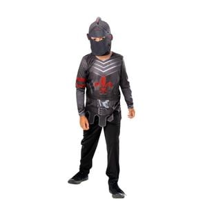 Black Knight Halloween Costume for Kids Official Rubies Medieval Warrior Outfit with Mask Grey Colour, 7-8-YRS