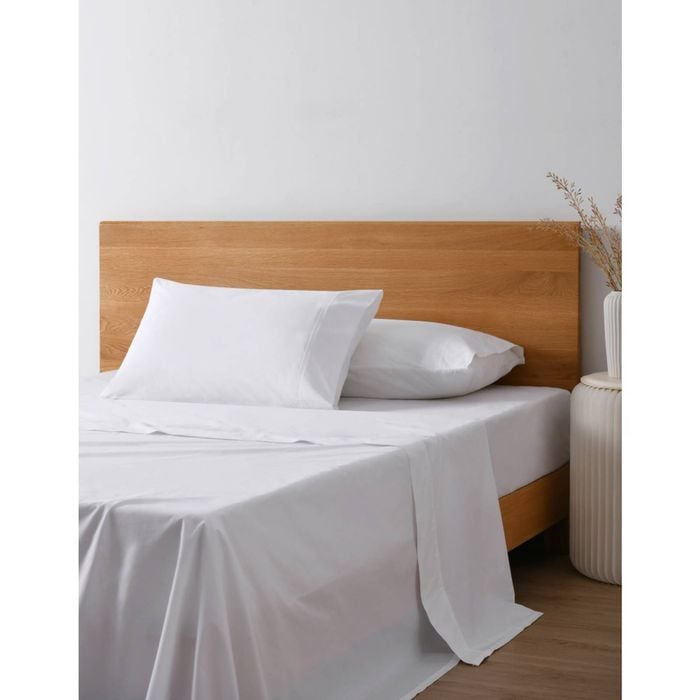 Onkaparinga 300TC Hepburn 100% Cotton Percale Sheet Set White Queen