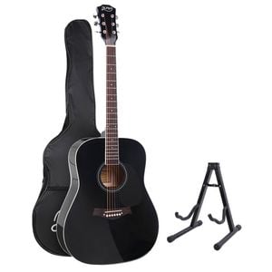 Alpha Acoustic Guitar 41in with Stand - Black