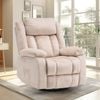 Advwin Recliner Chair Velvet Rocking Sofa Couch Rotatable Lounge Armchair Beige