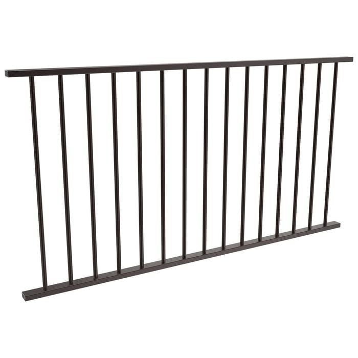 ProtectorAl 1800 x 950mm Black Aluminium Flat Top Round Picket Balustrade Panel