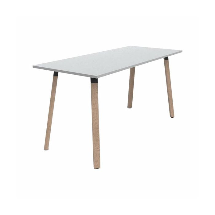 Olg Plantation Bar Leaner 4 Leg Solid Oak Frame White Top L1800mm X W750mm