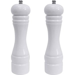 2PK LVD Timber Wooden Kitchen Salt/Pepper Grinder Mill Medium 5x5x22cm White