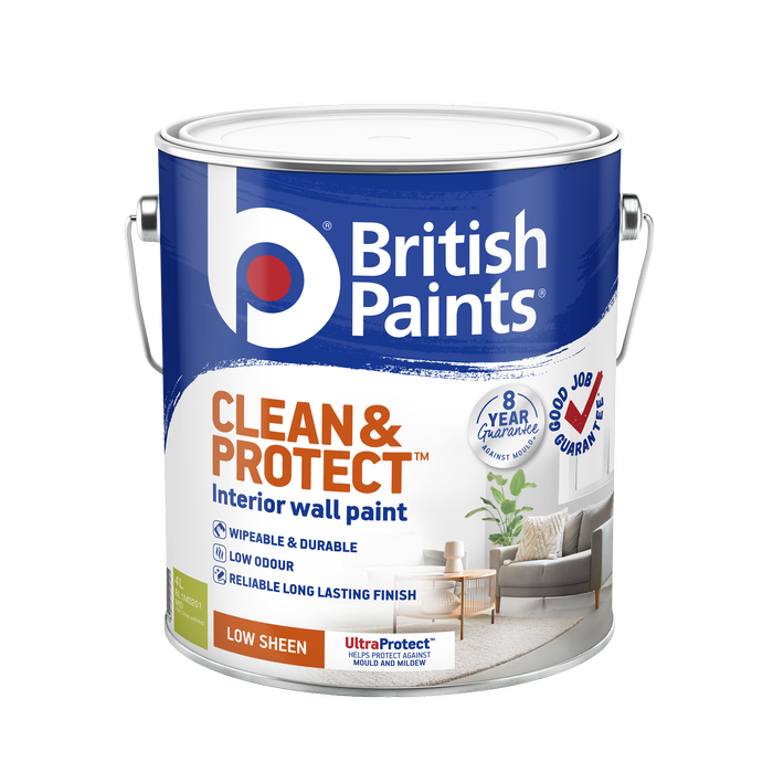British Paints Mid Low Sheen Clean And Protect Interior Paint - 4L
