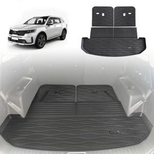 AUSGO Boot Liner for KIA Sorento MQ4 Series 2020-Onwards 3-Piece Set Cargo Trunk Mat Boot Mat