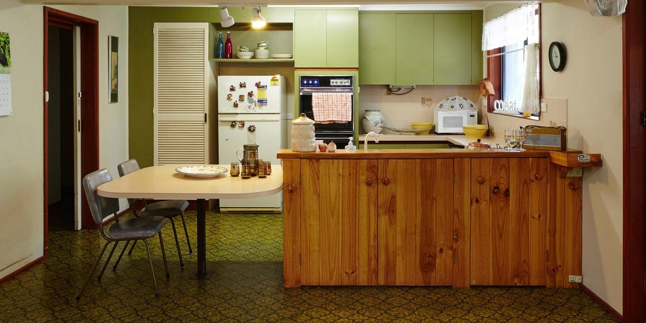 Outdated kitchen.