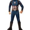 Captain America Deluxe Halloween Costume Child Official Marvel Padded Jumpsuit with Mask and Belt, 3-5 Years