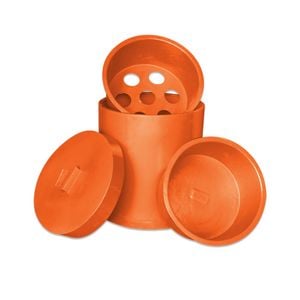 4pc Agboss Horse Grazer Feed Bin Hay And Water Inserts With Lid Orange